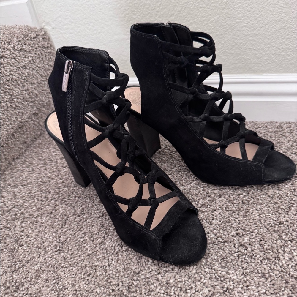 Black Strappy Heeled Sandals